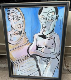 3 Eyed Man Looking In Mirror - Signed Jay Paul Apodaca