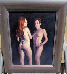 Jeff Dodd - Two Nude Women - Original Oil On Board, No COA