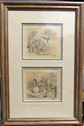 Cubist People Drawing Two In One Frame By Jay Paul Apodaca