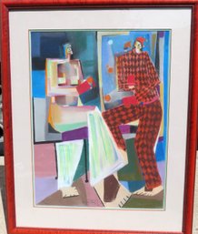 Two Cubist People Sitting -  Jay Paul Apodaca Painting