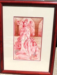 Nude Women Red Drawing By Jay Paul Apodaca