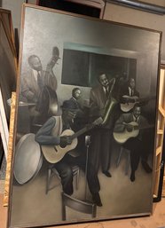 Jazz Band With Three Guitarists - On Canvas - Unsigned