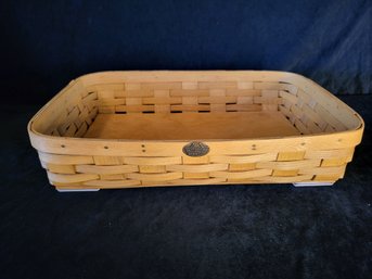 Peterboro Wood Basket With Feet Pads   13.5x19x4Inches