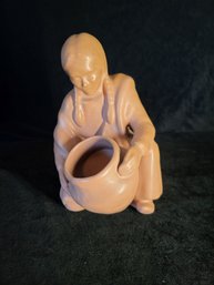 Van Briggle Clay Figure - Woman With Pot
