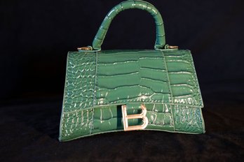 Green Retro Textured Handbag/Cross Body Strap