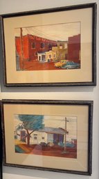 Store Front And House Painting By D. Morgan Set Of 2