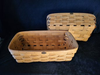 Peterboro Wood Baskets - Set Of 2  12 X 20.5 X 6.5