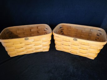Peterboro Wood Baskets - Set Of 2    11.5x18x8.5