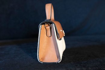 Dune London Mini Handbag Camel Brown Faux Leather And Canvas Handbag