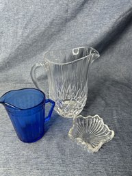 Two Pitchers And Glass Bowl