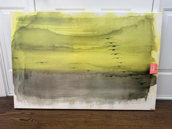 013 - Green And Gray Abstract Canvas Artwork