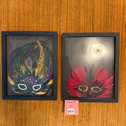 020 - Box Framed Mardi Gras Masks