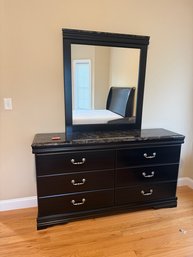 001 - Dark Wood Dresser With Mirror