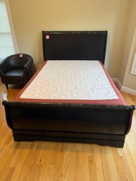 003 - Dark Wood Bed Frame - Mattress NOT INCLUDED