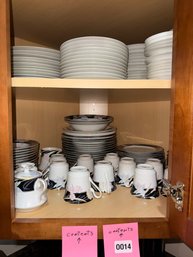 014 - Assorted White Dinnerware, Cups And Bowls