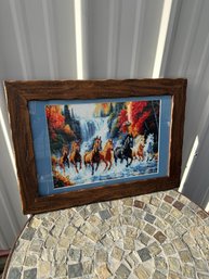 Framed Diamond Art Horse Picture