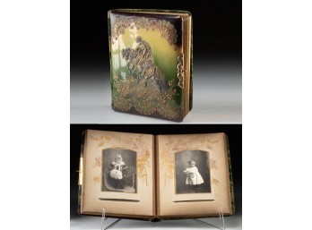 Victorian-Style Photo Album - Embossed Equestrian Cover With Portrait Photos