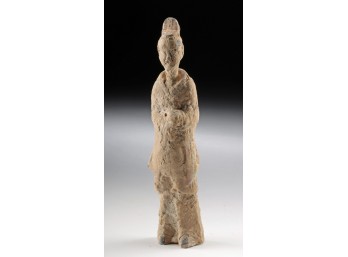 Chinese-Style Terracotta Standing Figure - Tomb Attendant Form