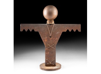 Folk-Style Salvaged Metal Angel Figure - Assemblage Sculpture