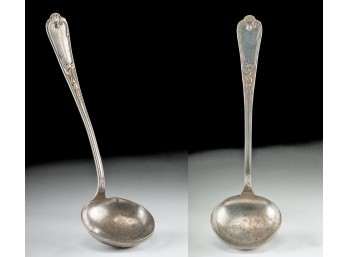 French Silver Plated Soup Ladle, 19th C., Rococo Revival