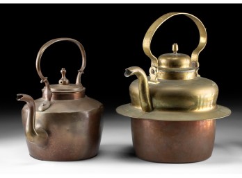 19th C. Dutch & English Copper & Brass Kettles