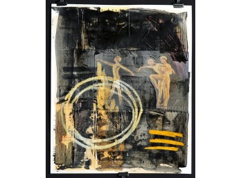 Clare Brown Painted Collage With Dancers Ca. 2000