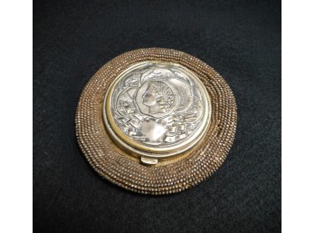 Art Nouveau Cut Steel Bead Coin Purse With Maiden Profile Lid