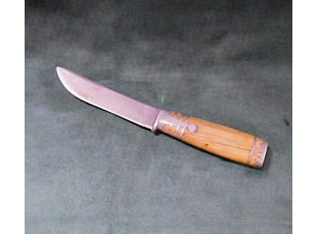 Native American Plains Skinning Knife With Inlaid Bone Handle