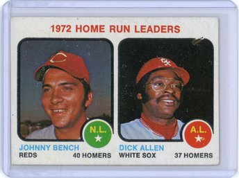 1973 Topps 1972 Home Run Leaders (Johnny Bench / Dick Allen) #62