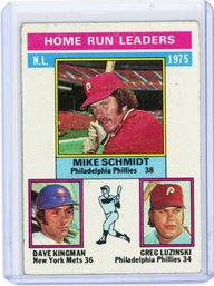 1976 Topps 1975 NL Home Run Leaders (Mike Schmidt / Dave Kingman / Greg Luzinski) #193