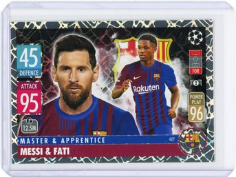 2021-22 Topps Match Attax Champions & Europa League Lionel Messi / Ansu Fati #427