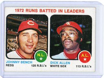 1973 Topps 1972 Runs Batted In Leaders (Johnny Bench / Dick Allen) #63