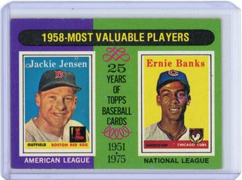 1975 Topps 1958 MVPs (Jackie Jensen / Ernie Banks) #196