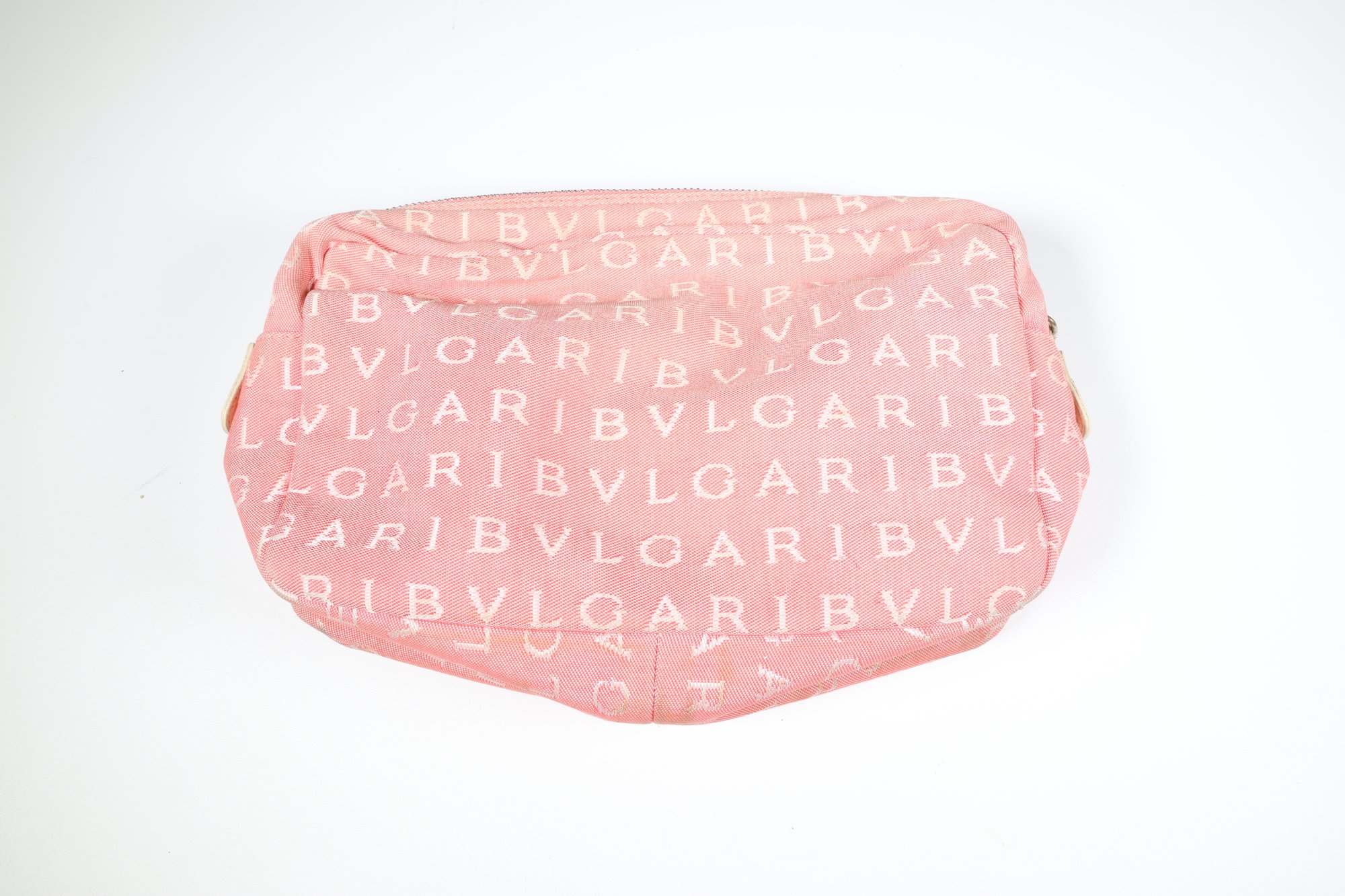 Bulgari Bvlgari Logomania Baguette Pink Cosmetic Bag Makeup Purse 