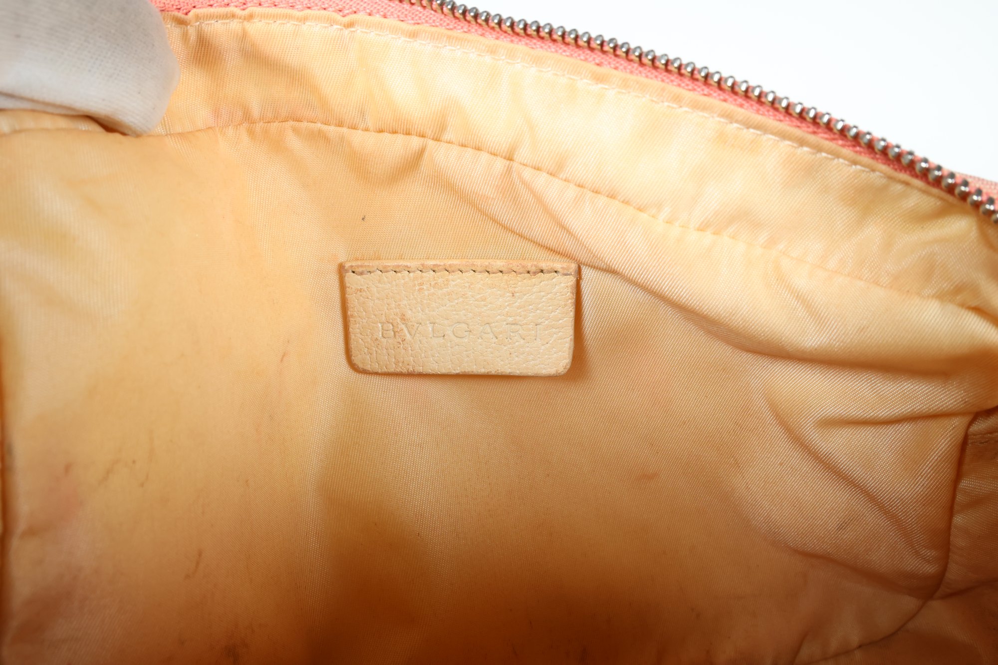 Bulgari Bvlgari Logomania Baguette Pink Cosmetic Bag Makeup Purse 