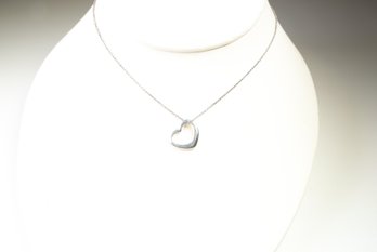 Tiffany & Co. Elsa Peretti Open Heart Sterling Silver 925 Pendant Necklace