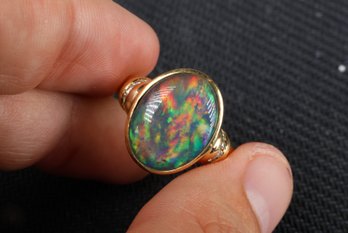 18k Yellow Gold, Opal & Diamond Ring 3.60ctw, 7.8 Grams Jewelry Gemstone Diamonds