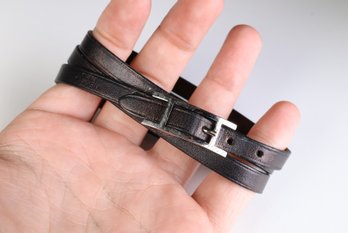 Hermes Multi Tour Brown Leather Wrap Bracelet & Choker Palladium Hardware Designer Jewelry