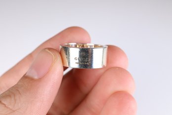 Gucci Sterling Silver 925Signature Trademark Band Ring