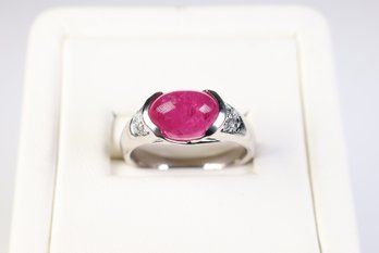 Platinum, Unheated Ruby & Diamond Ring 5.68ctw, 8.75 Grams Jewelry Gemstone Diamonds