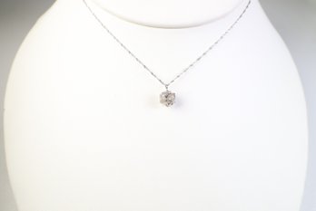 Platinum, Natural Diamond Pendant Necklace Solitaire 1.00ct, 1.32 Grams Jewelry Gemestone Diamonds