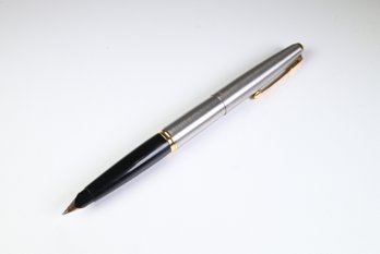 Parker 45 Fountain Pen 14k Gold Nib Brushed Steel