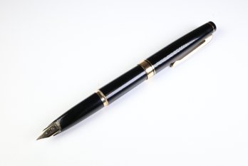 Platinum Black Resin Fountain Pen Featuring An 14K Gold Nib
