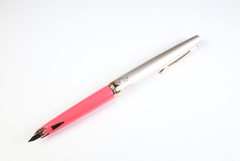 Vintage New Pilot Fountain Pen 21k Gold Nib Pink Silver