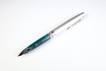 Vintage Sailor 21K Gold Nib Fountain Pen - Teal & Silver