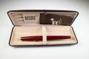 Montblanc Fountain Pen Comes With Case Burgundy Gold Plated Nib