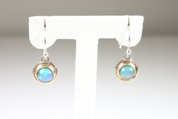 Helen Chantler 14K Gold Over Sterling Silver 925 Celtic Opal Earrings