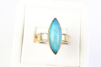 Helen Chantler 14K Gold Over Sterling Silver 925 Celtic Opal Ring