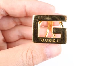 Gucci G Logo Scarf Ring Gold Tone Scarf Holder Metal Accessory