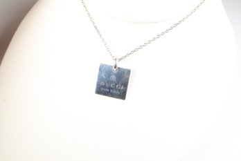 Gucci Square Sterling  Silver 925 Pendant Necklace